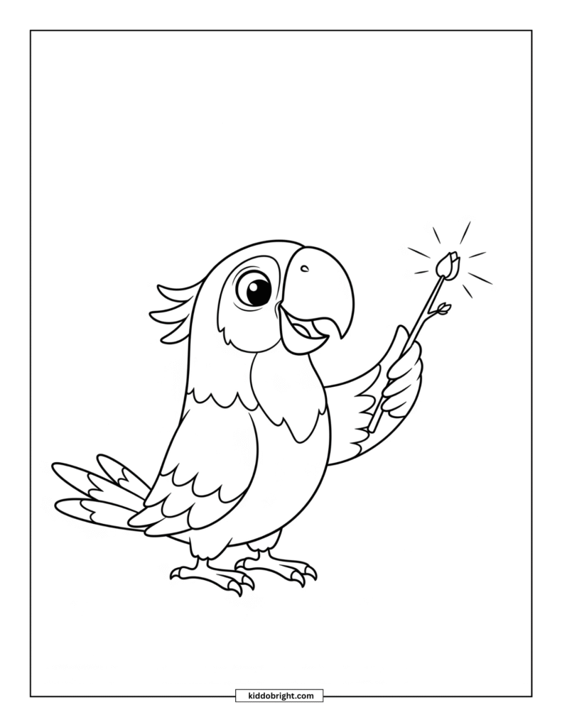 Parrot coloring pages for kids free download