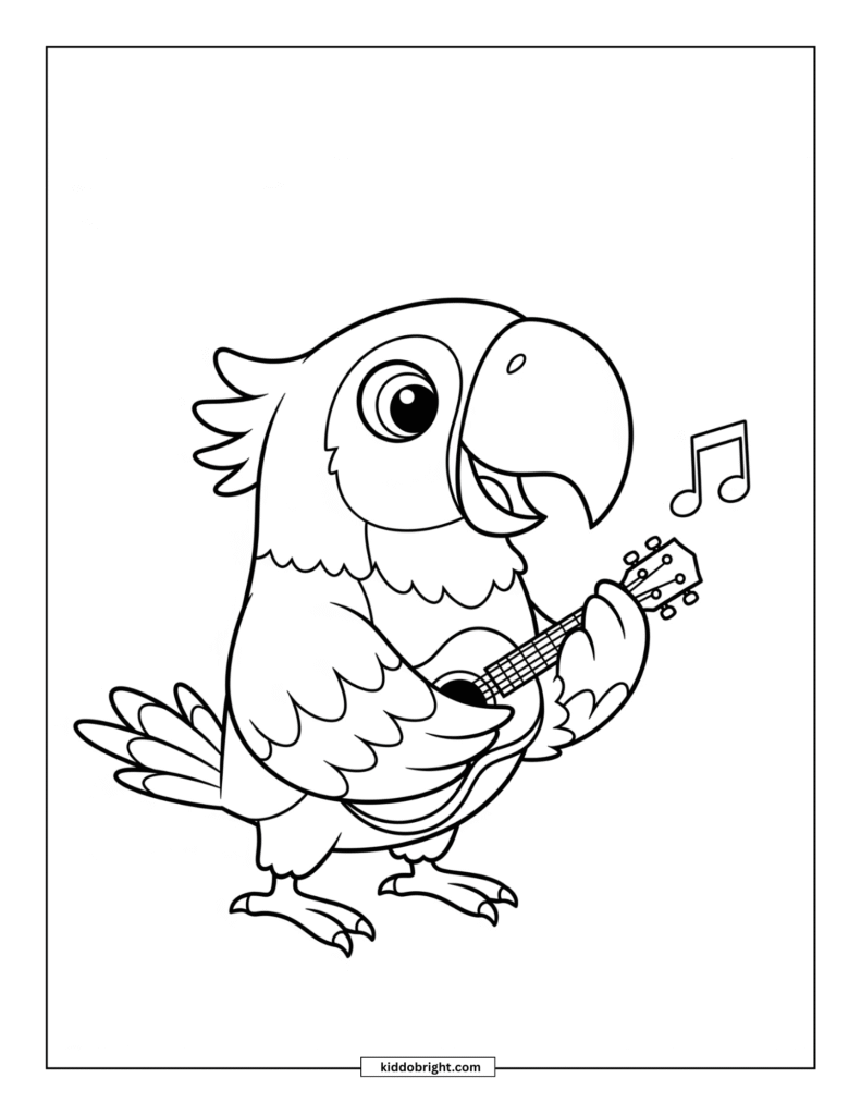 Parrot coloring pages for kids free download