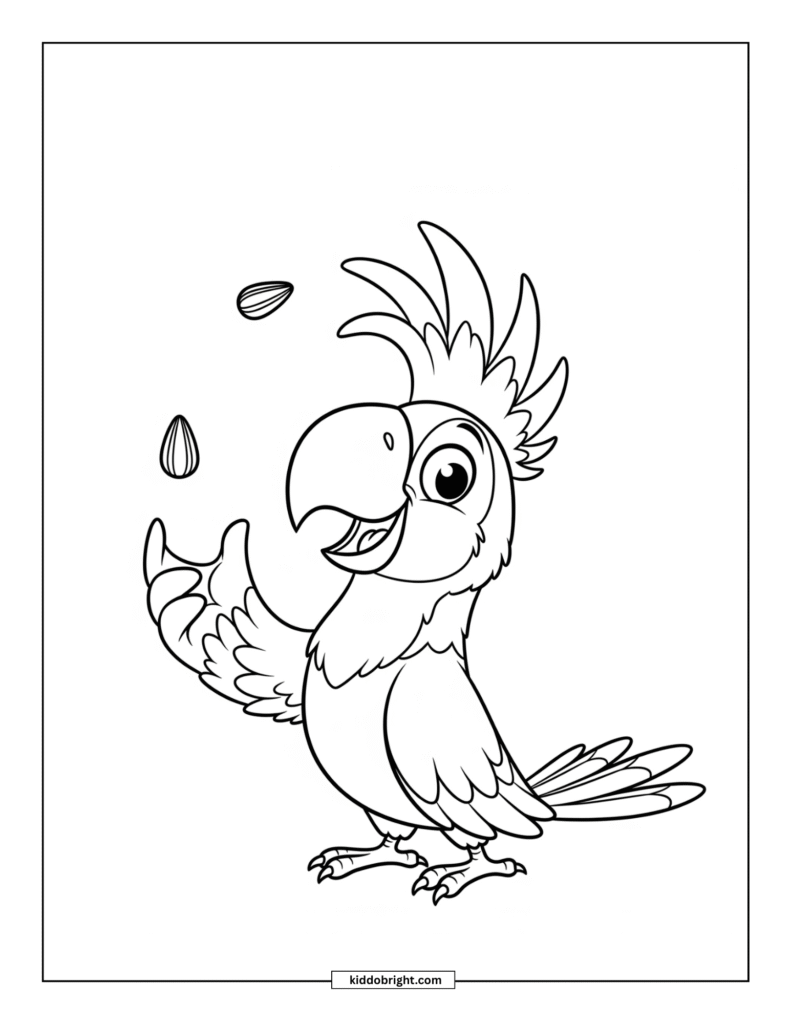 Parrot coloring pages for kids free download