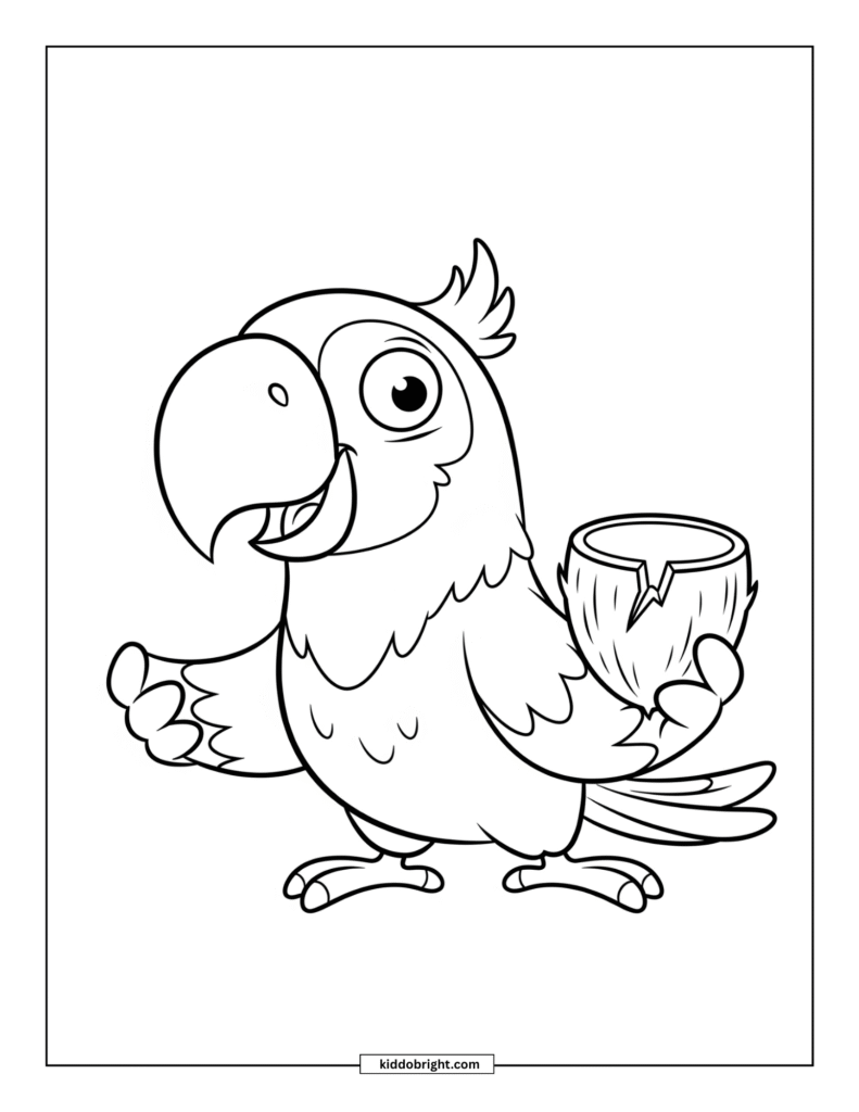 Parrot coloring pages for kids free download