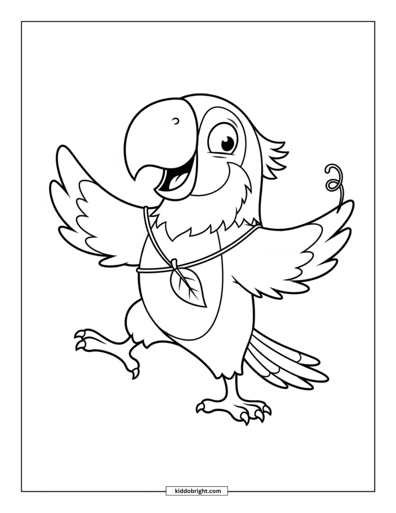 Parrot coloring pages for kids free download
