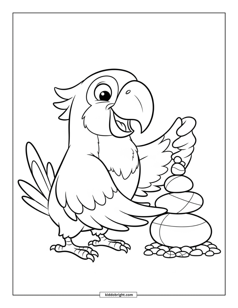 Parrot coloring pages for kids free download