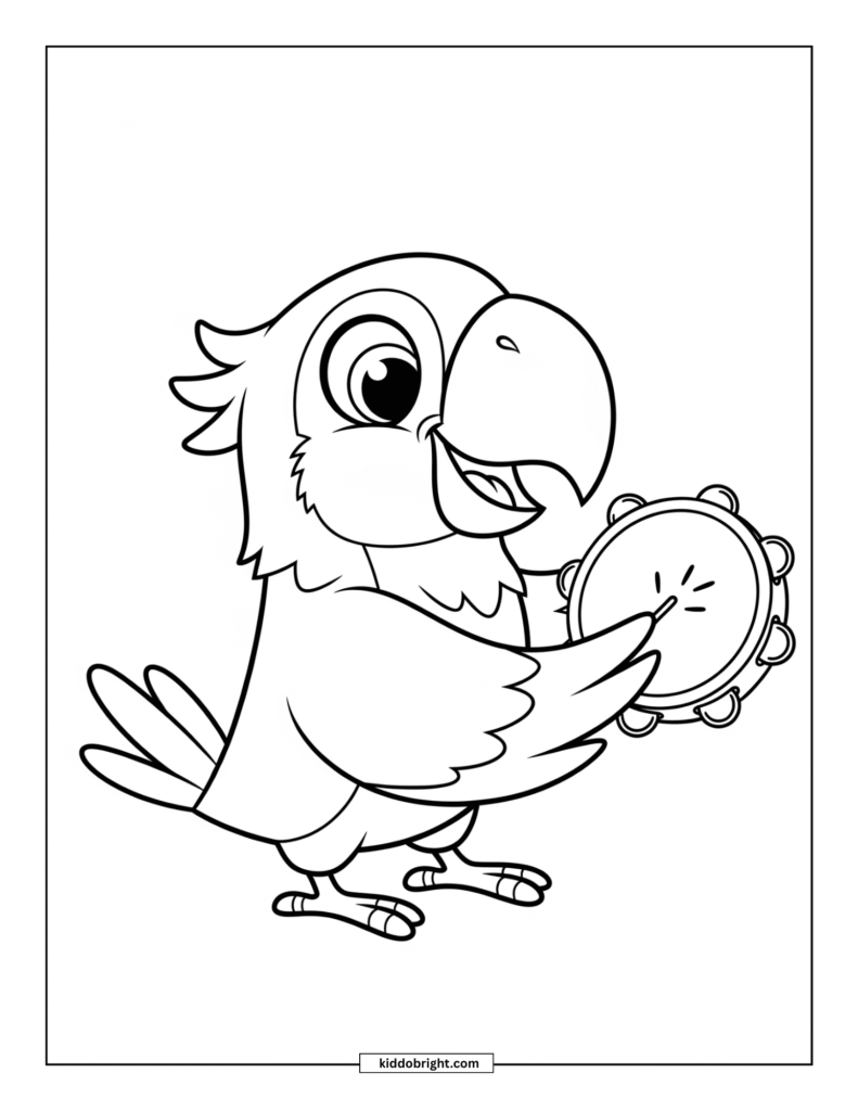Parrot coloring pages for kids free download