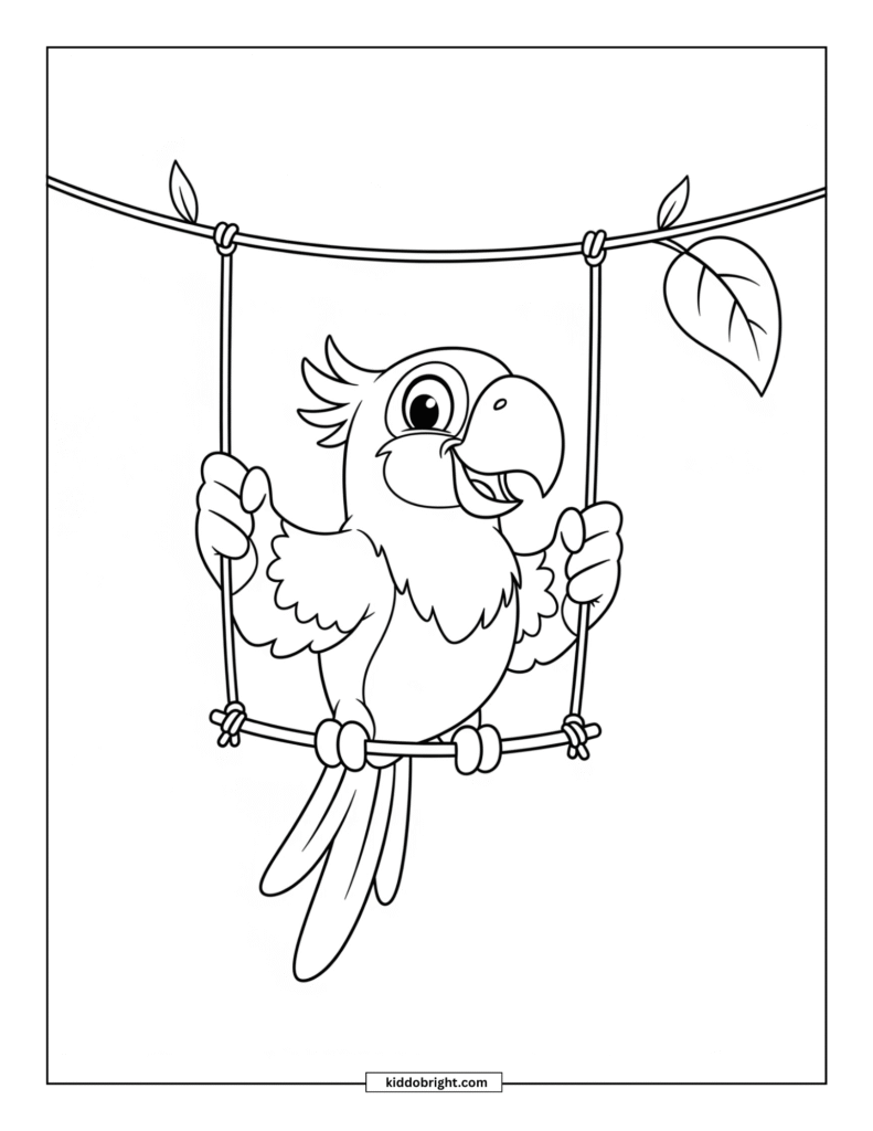 Parrot coloring pages for kids free download