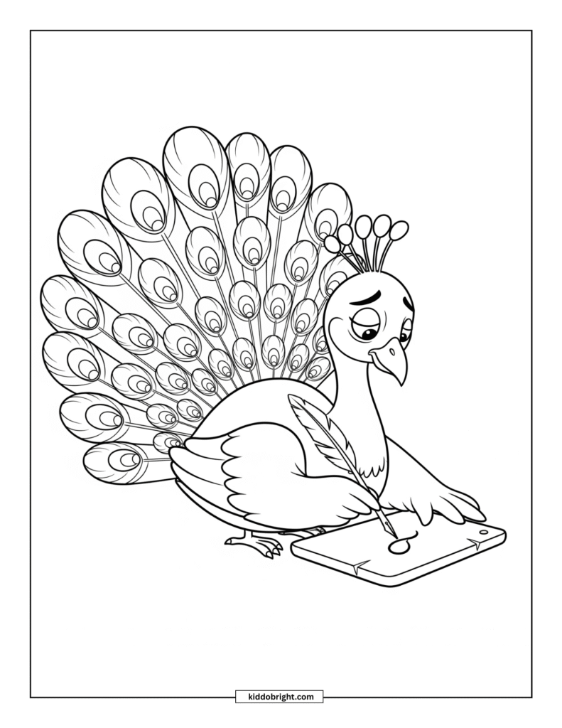 Peacock coloring pages for kids free download