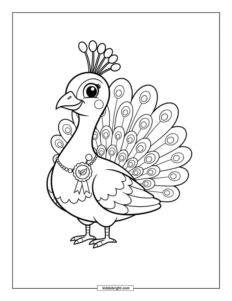 Peacock coloring pages for kids free download