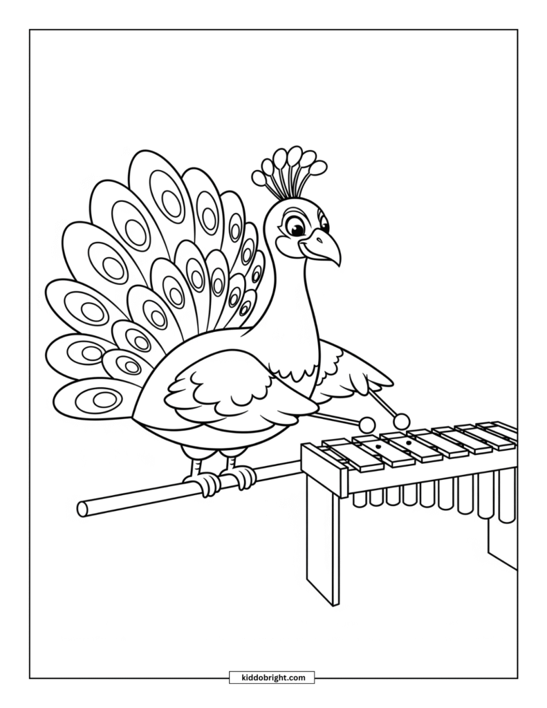 Peacock coloring pages for kids free download