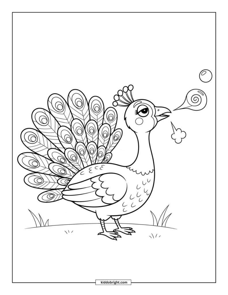 Peacock coloring pages for kids free download