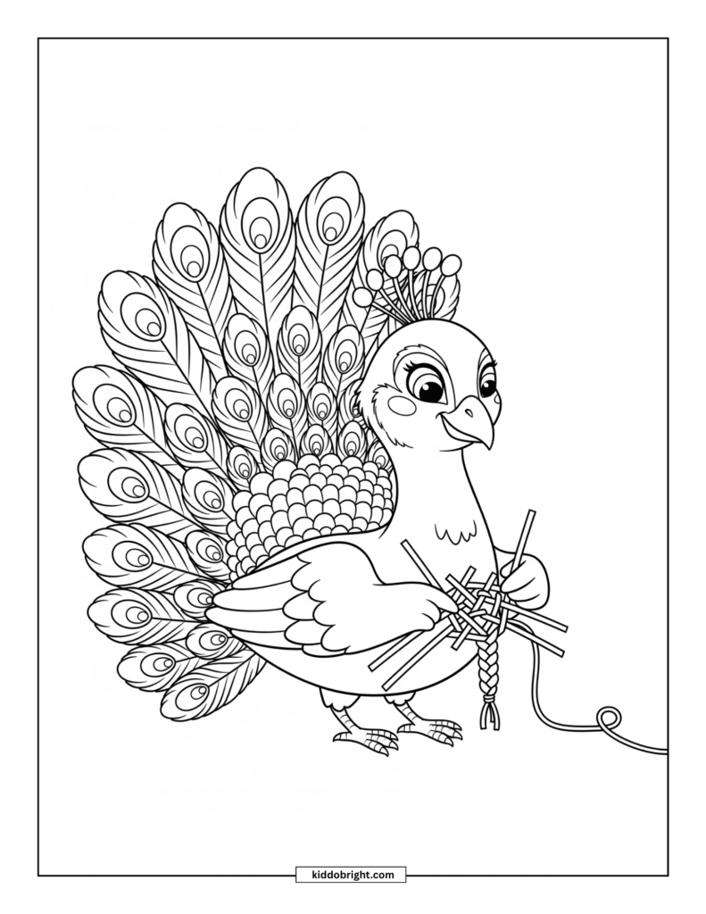 Peacock coloring pages for kids free download