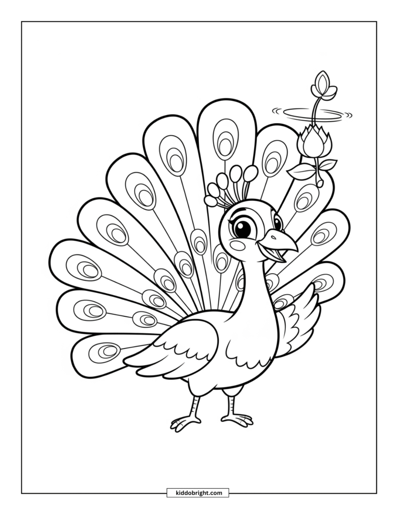 Peacock coloring pages for kids free download