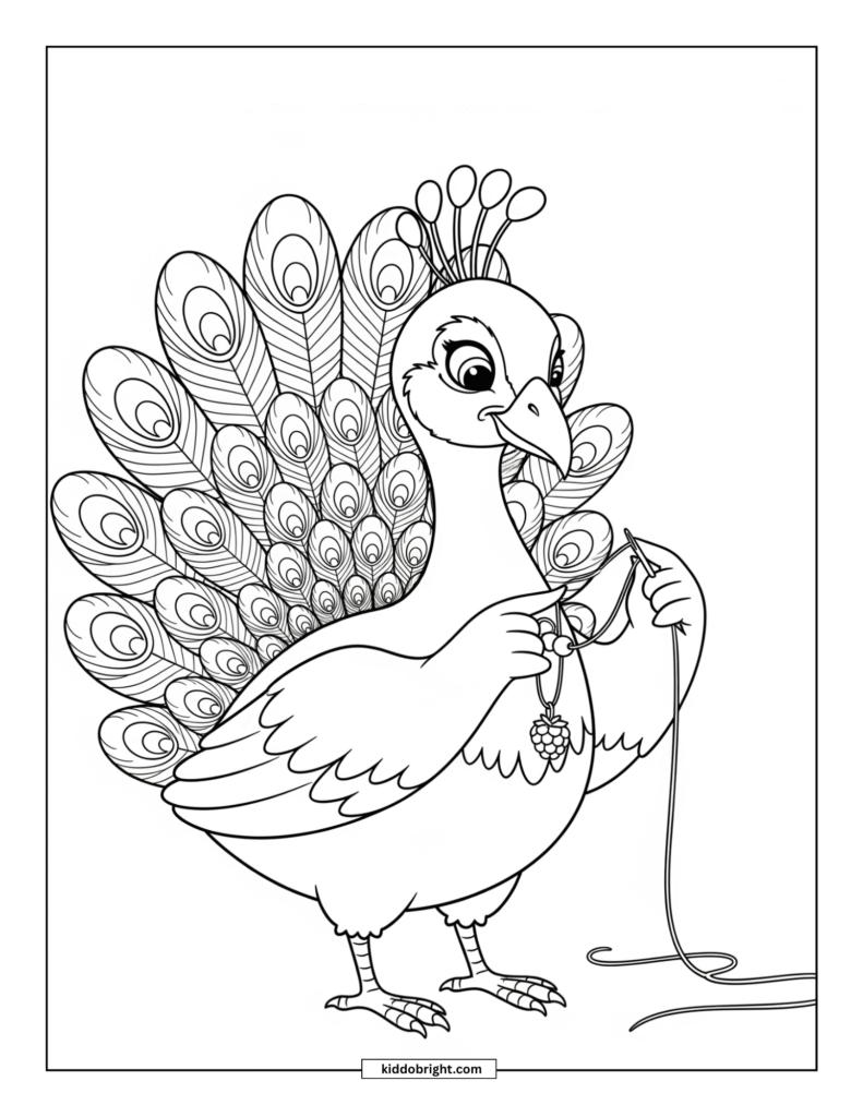 Peacock coloring pages for kids free download