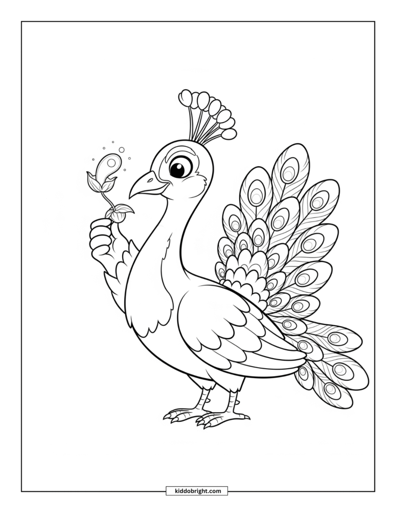 Peacock coloring pages for kids free download