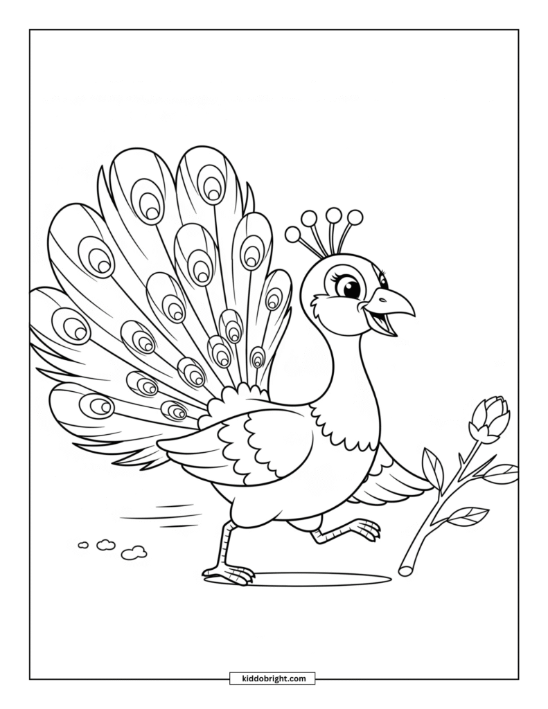 Peacock coloring pages for kids free download