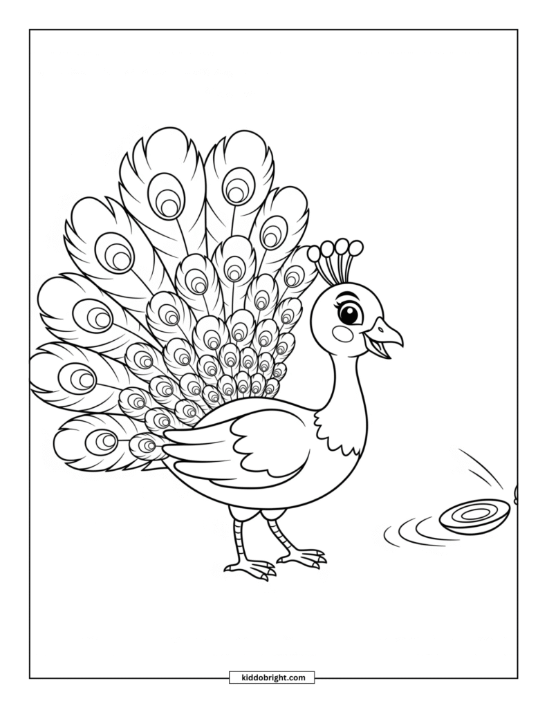 Peacock coloring pages for kids free download