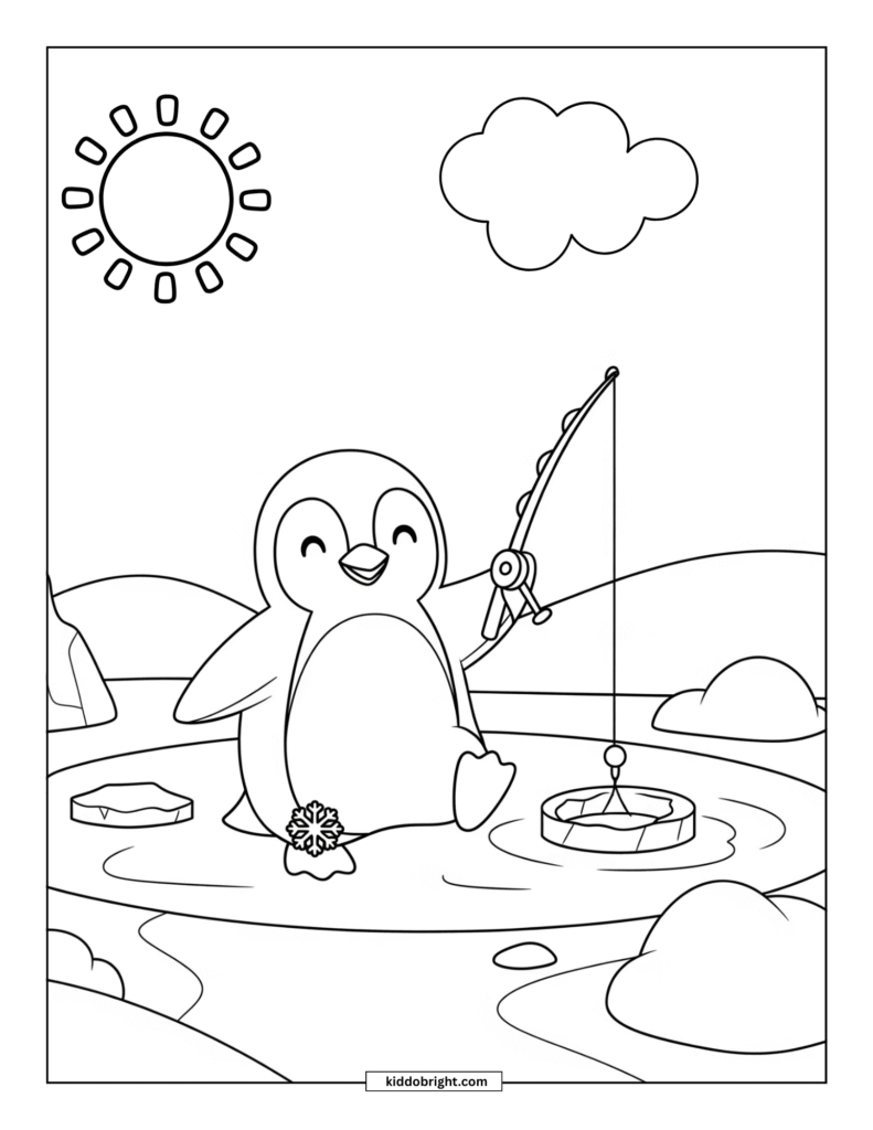 Penguin coloring pages for kids free download