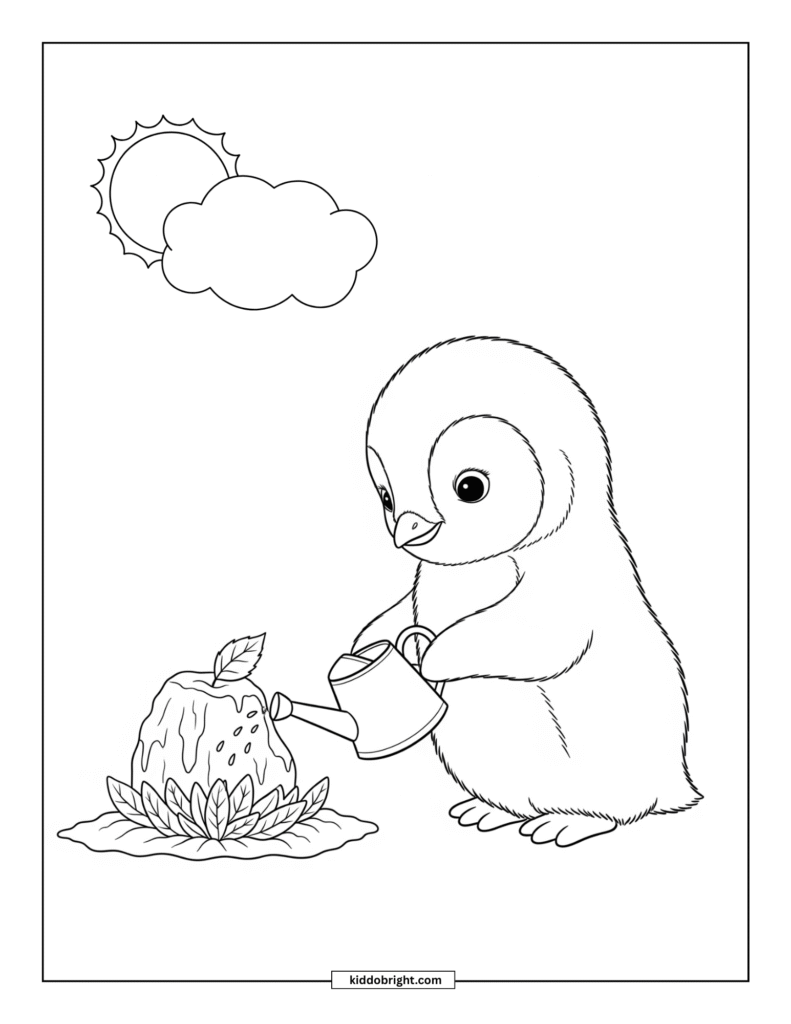 Penguin coloring pages for kids free download