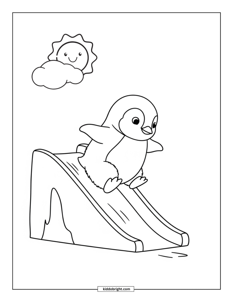 Penguin coloring pages for kids free download