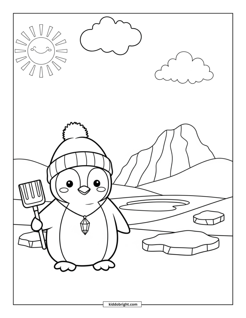 Penguin coloring pages for kids free download