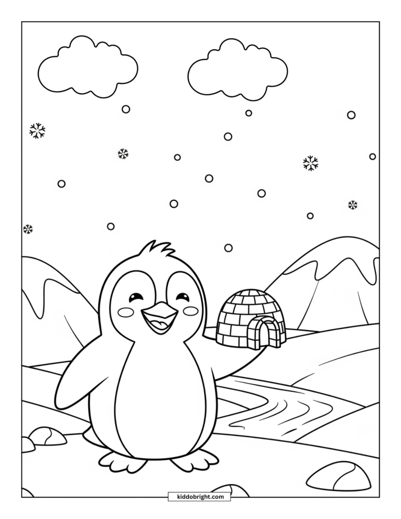 Penguin coloring pages for kids free download