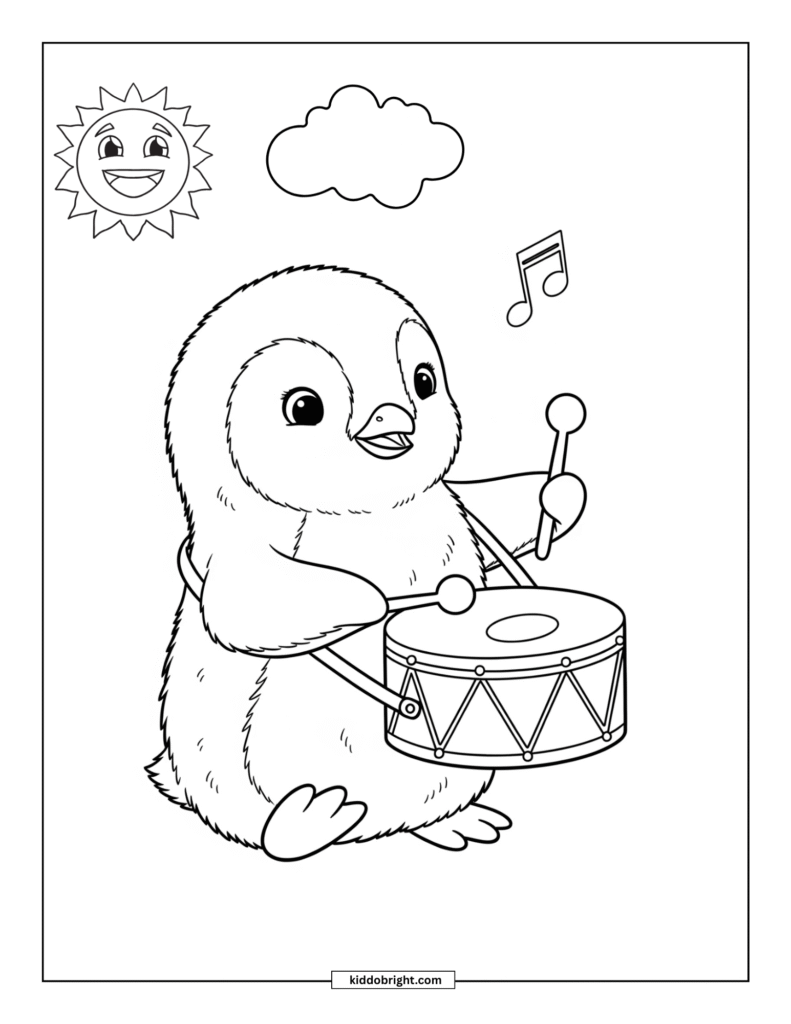 Penguin coloring pages for kids free download