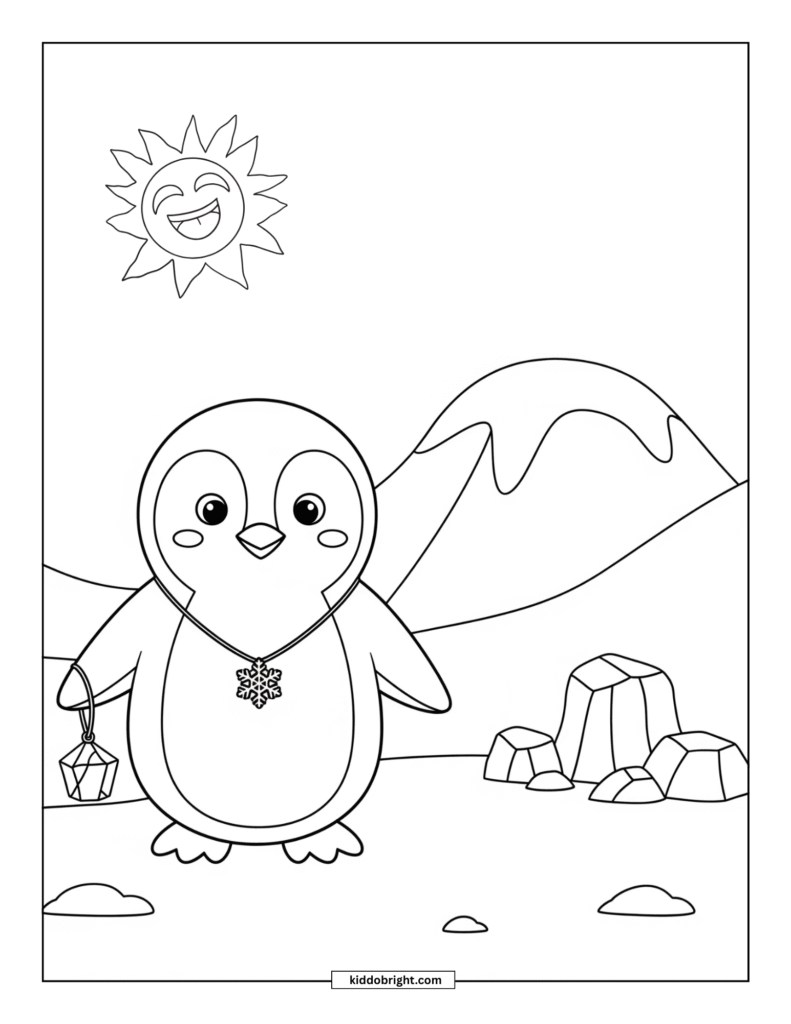 Penguin coloring pages for kids free download