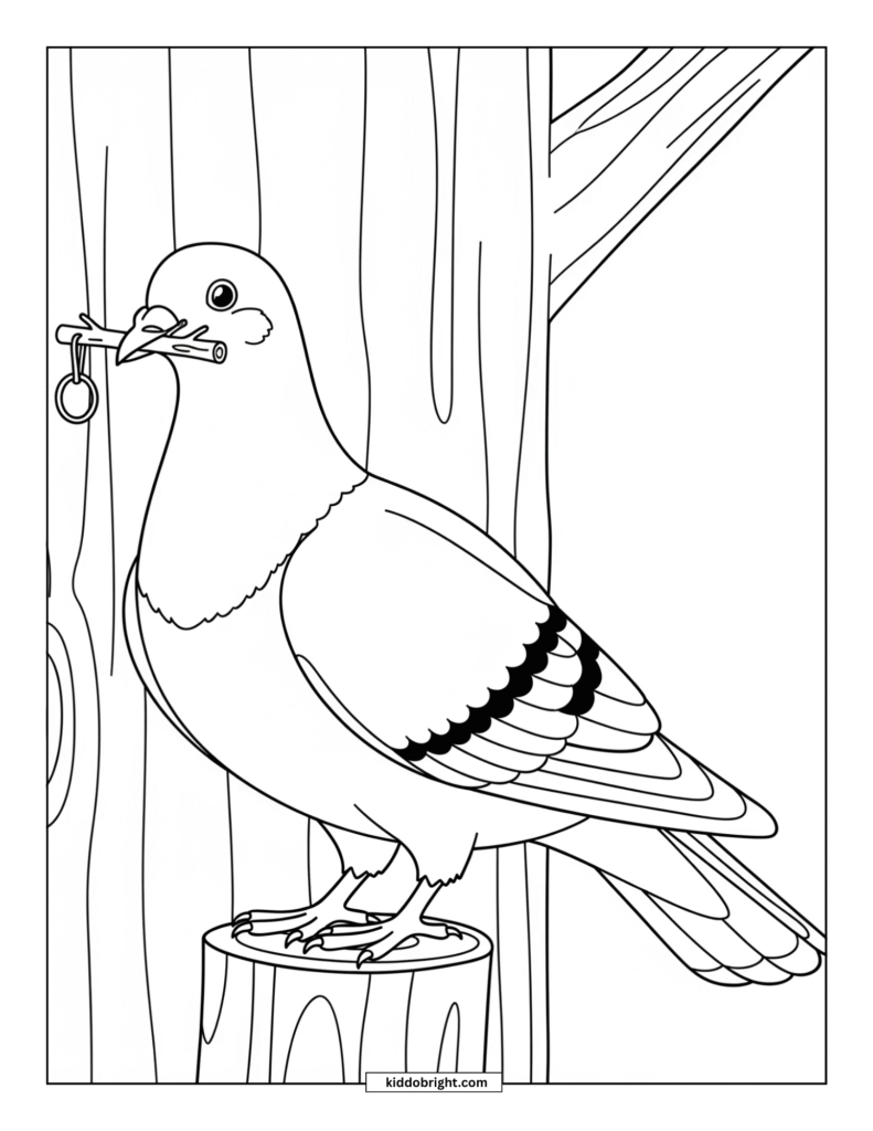 Pigeon coloring pages for kids free download