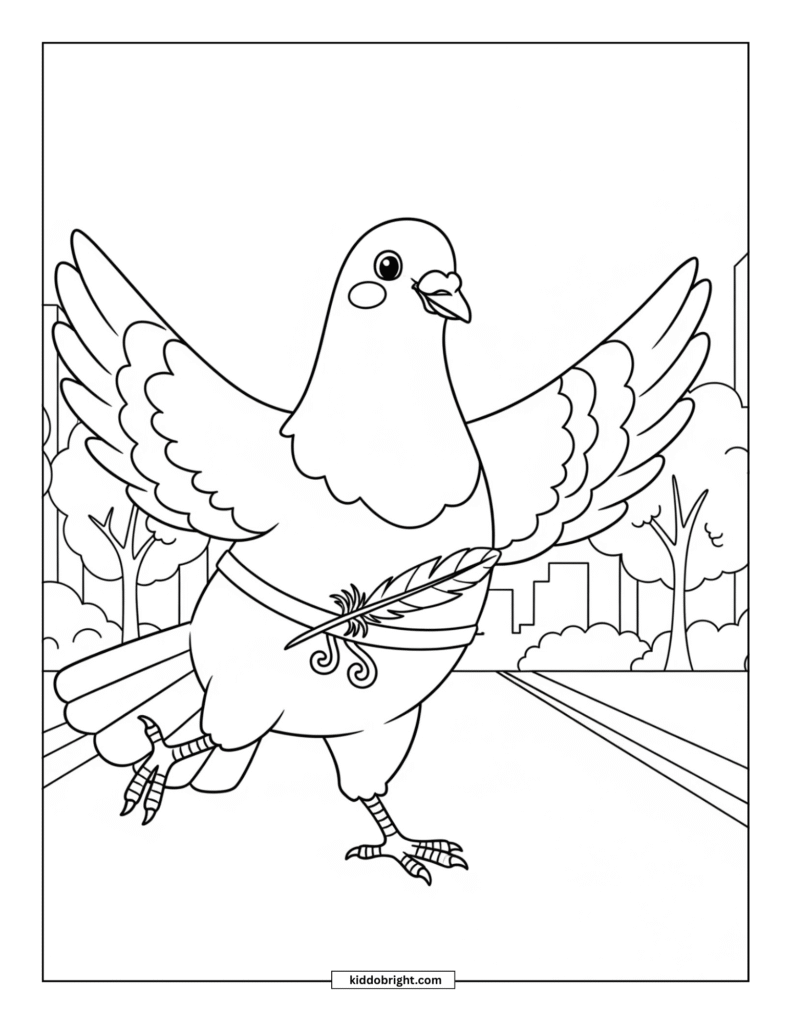 Pigeon coloring pages for kids free download