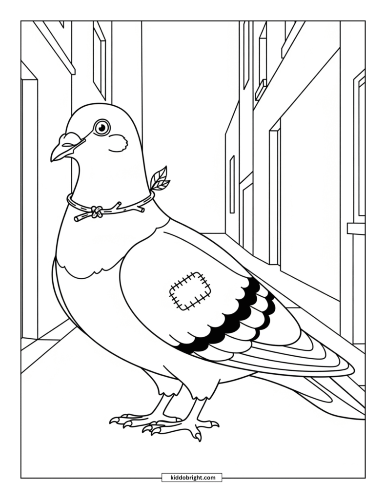 Pigeon coloring pages for kids free download