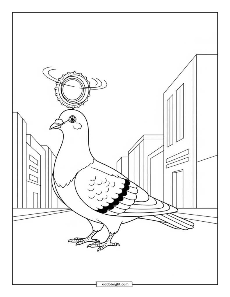 Pigeon coloring pages for kids free download