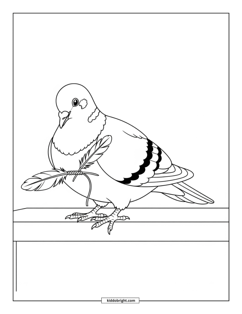Pigeon coloring pages for kids free download