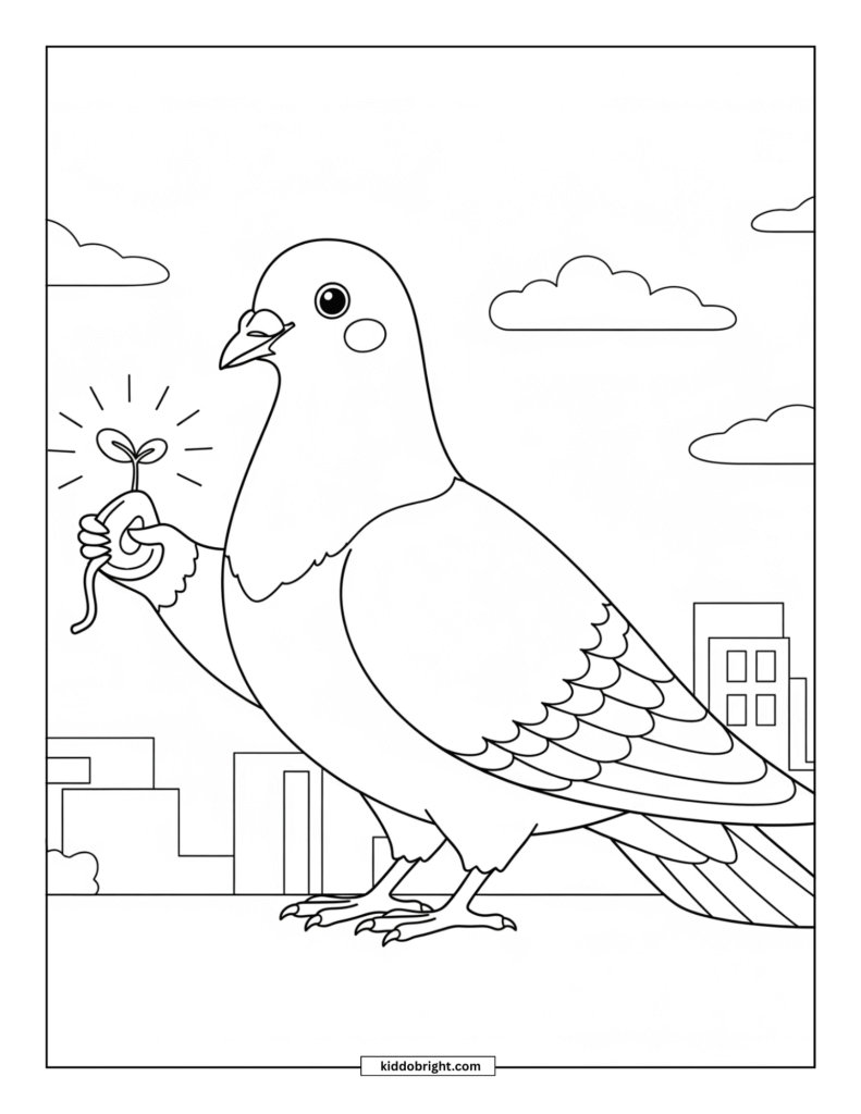 Pigeon coloring pages for kids free download