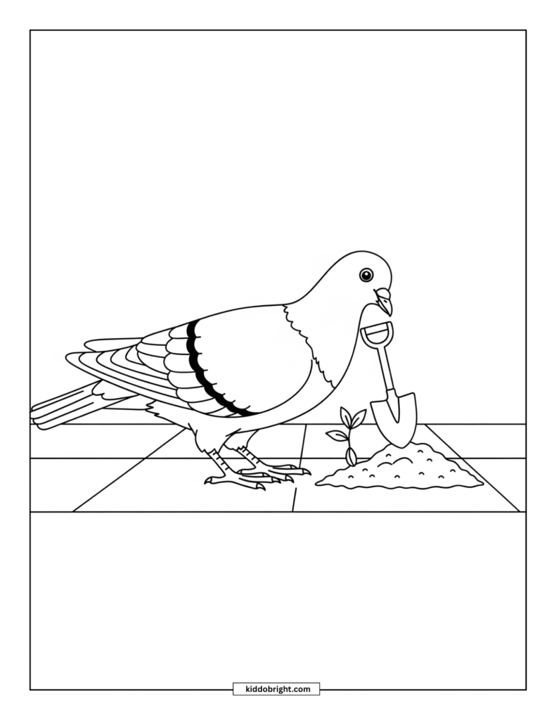 Pigeon coloring pages for kids free download