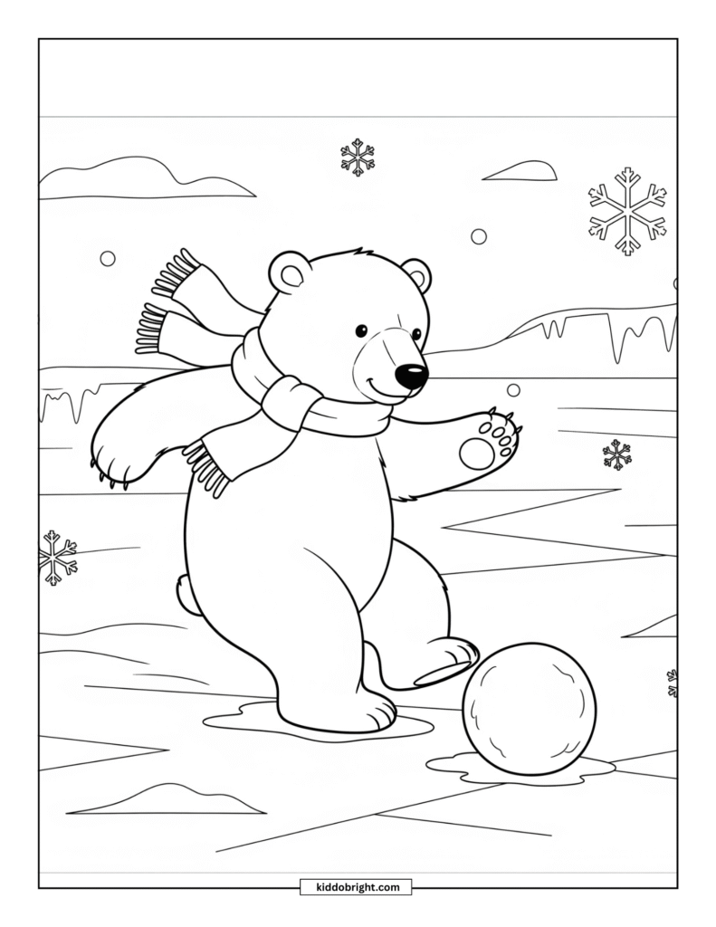 Polar bear coloring pages for kids free download