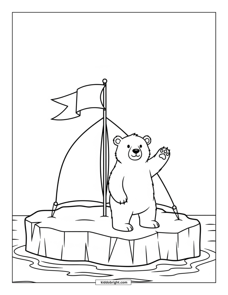 Polar bear coloring pages for kids free download