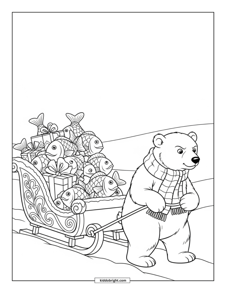 Polar bear coloring pages for kids free download
