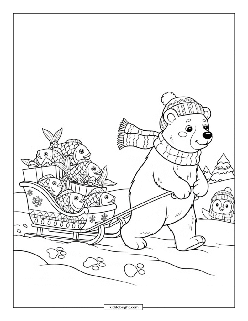 Polar bear coloring pages for kids free download