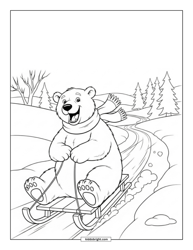 Polar bear coloring pages for kids free download