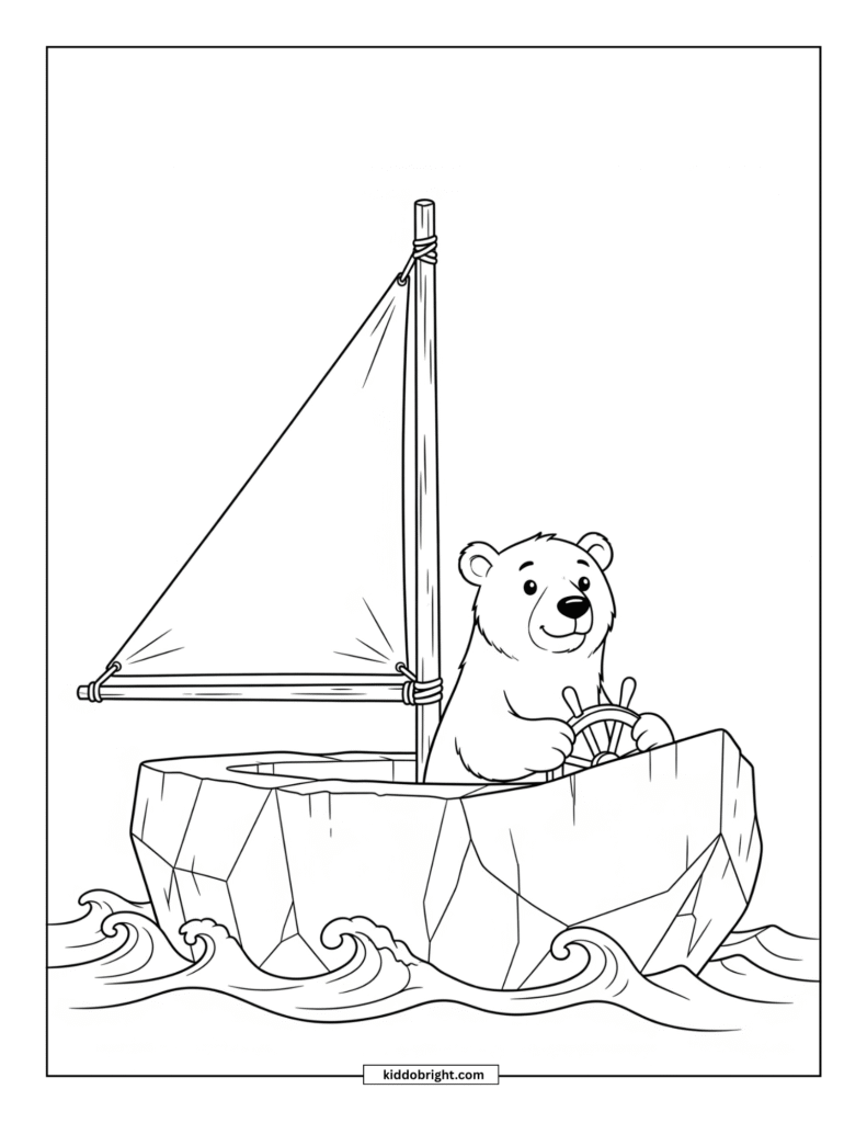 Polar bear coloring pages for kids free download