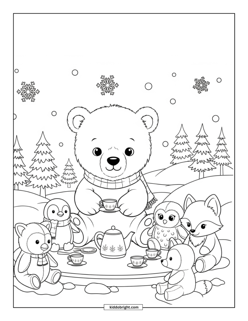 Polar bear coloring pages for kids free download