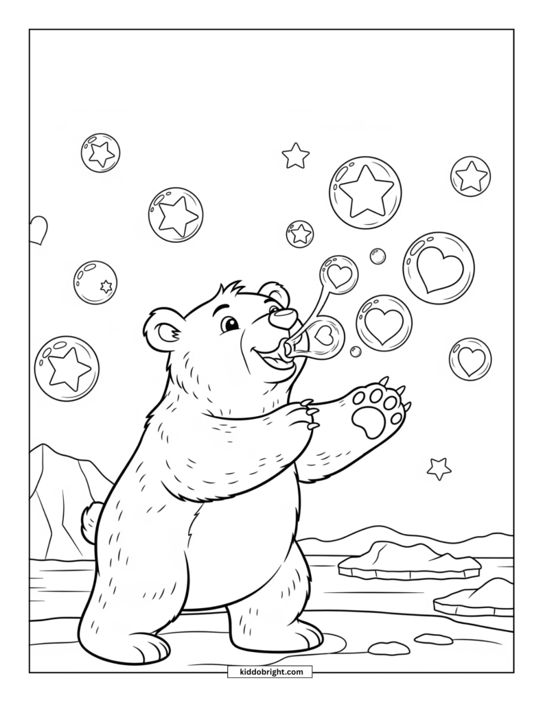 Polar bear coloring pages for kids free download