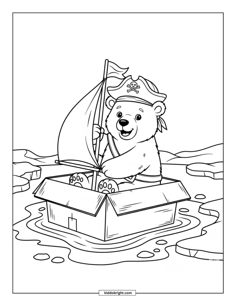 Polar bear coloring pages for kids free download