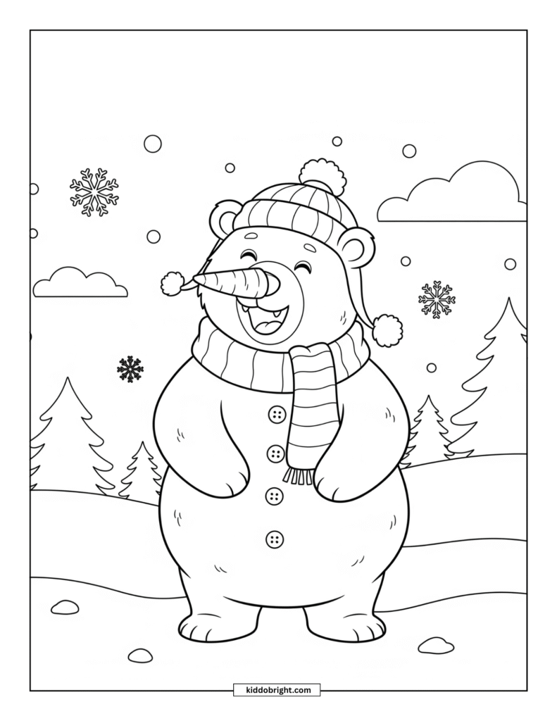 Polar bear coloring pages for kids free download