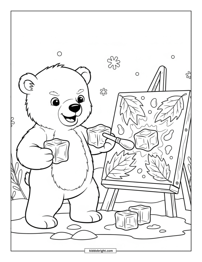 Polar bear coloring pages for kids free download
