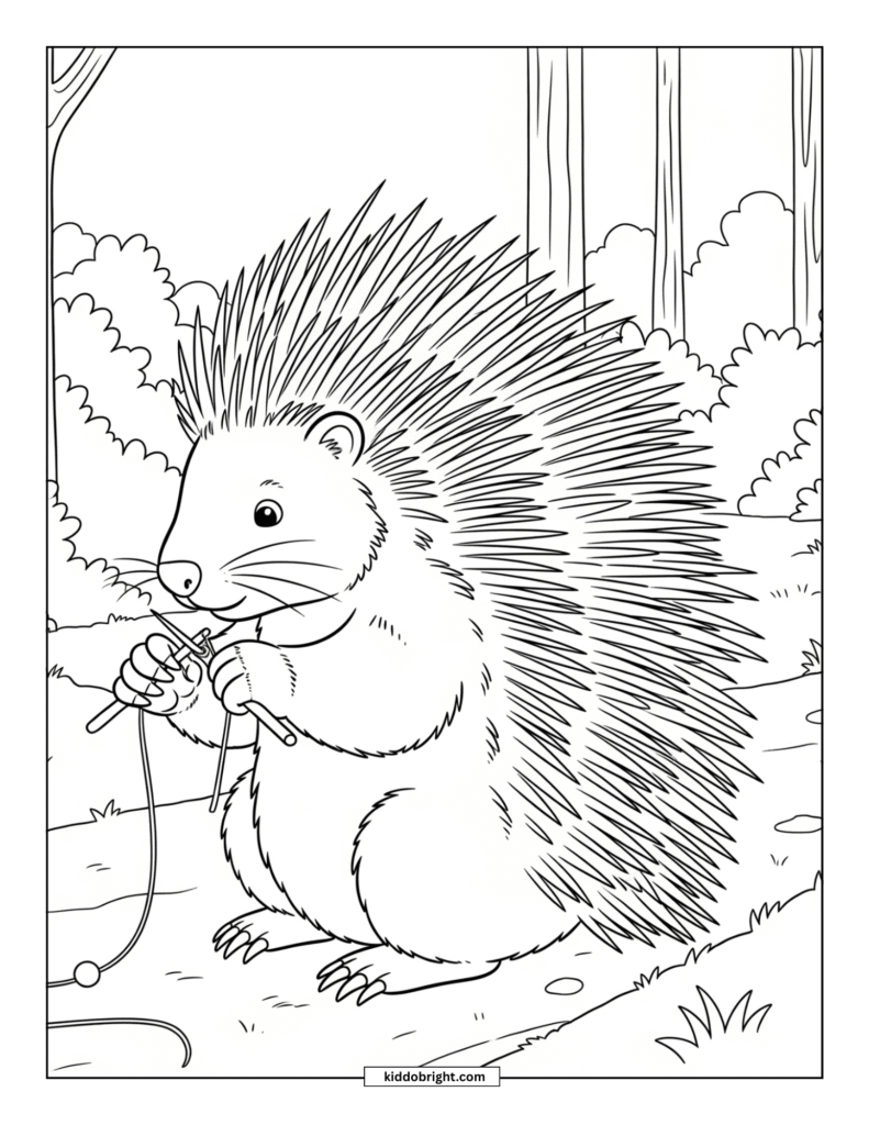 Porcupine coloring pages for kids free download
