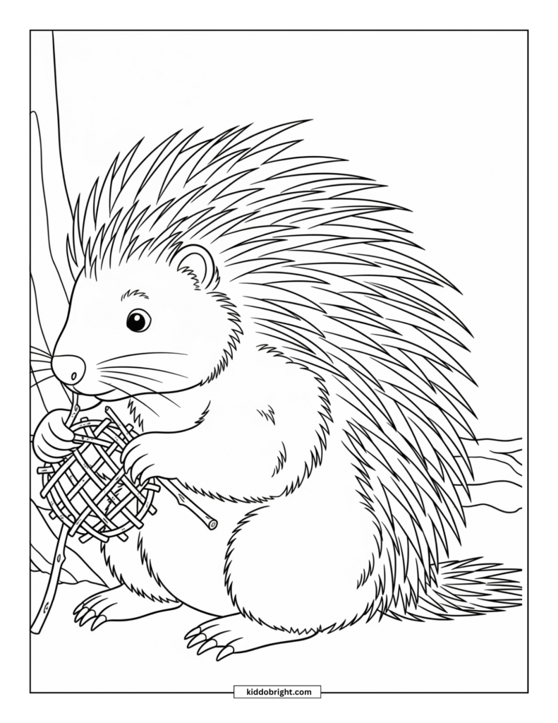 Porcupine coloring pages for kids free download