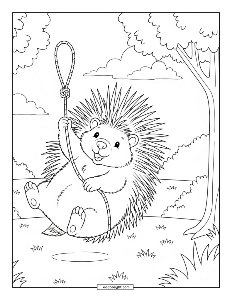 Porcupine coloring pages for kids free download