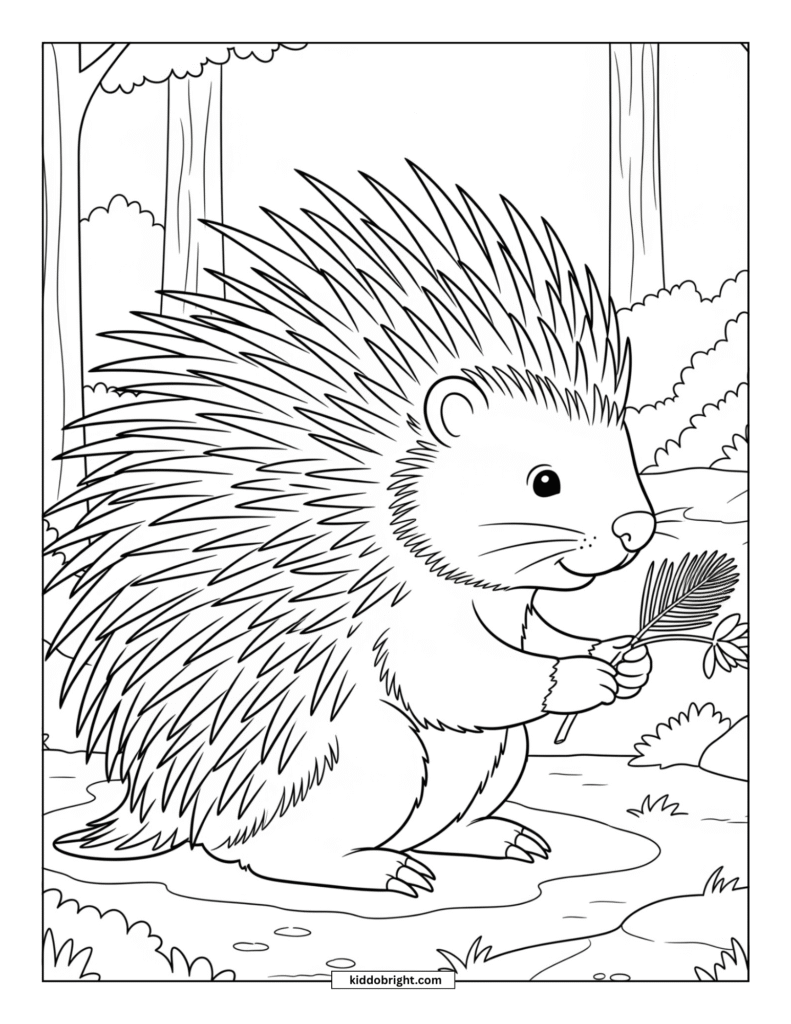 Porcupine coloring pages for kids free download