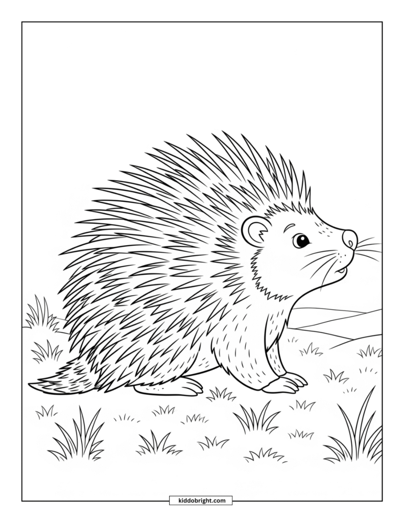 Porcupine coloring pages for kids free download