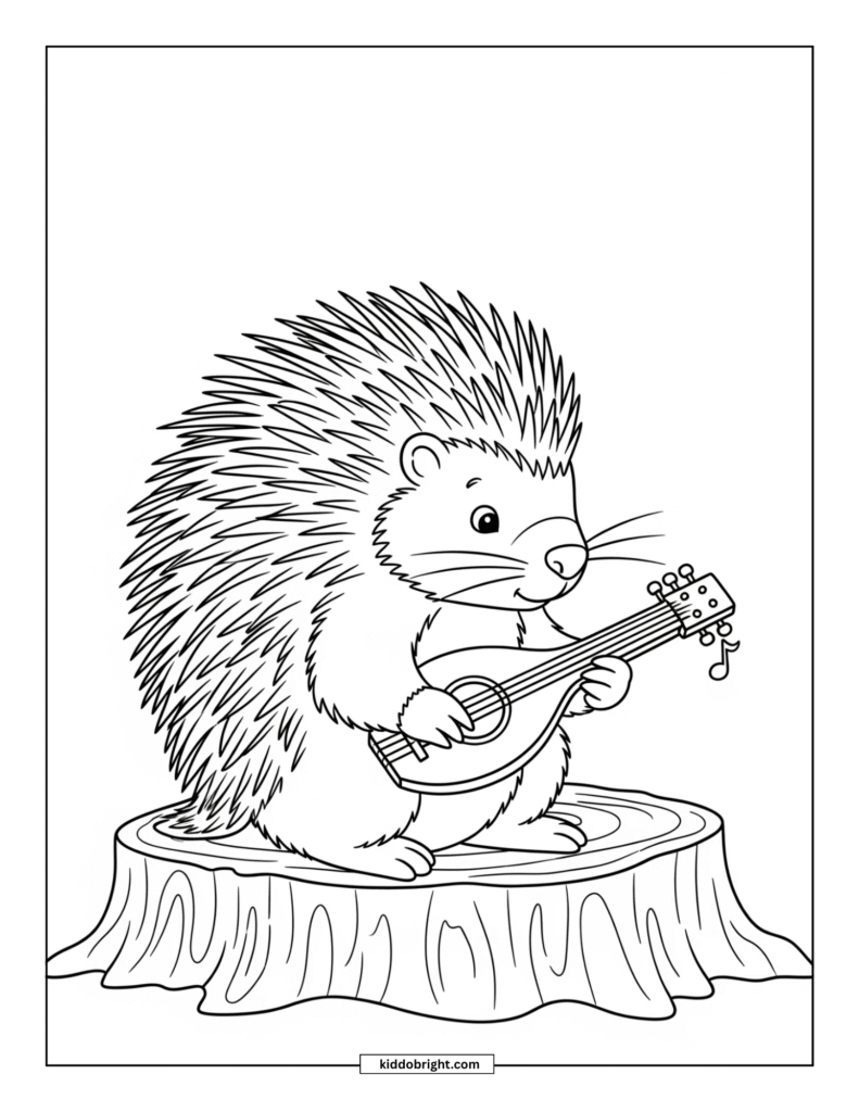 Porcupine coloring pages for kids free download