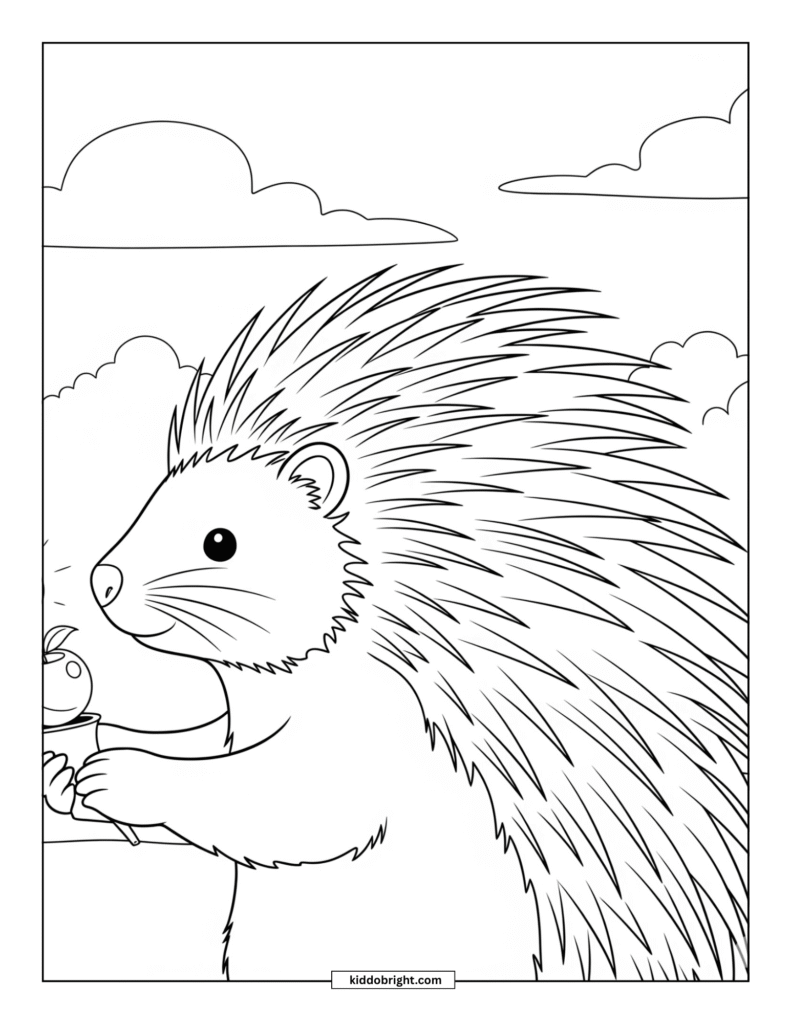 Porcupine coloring pages for kids free download